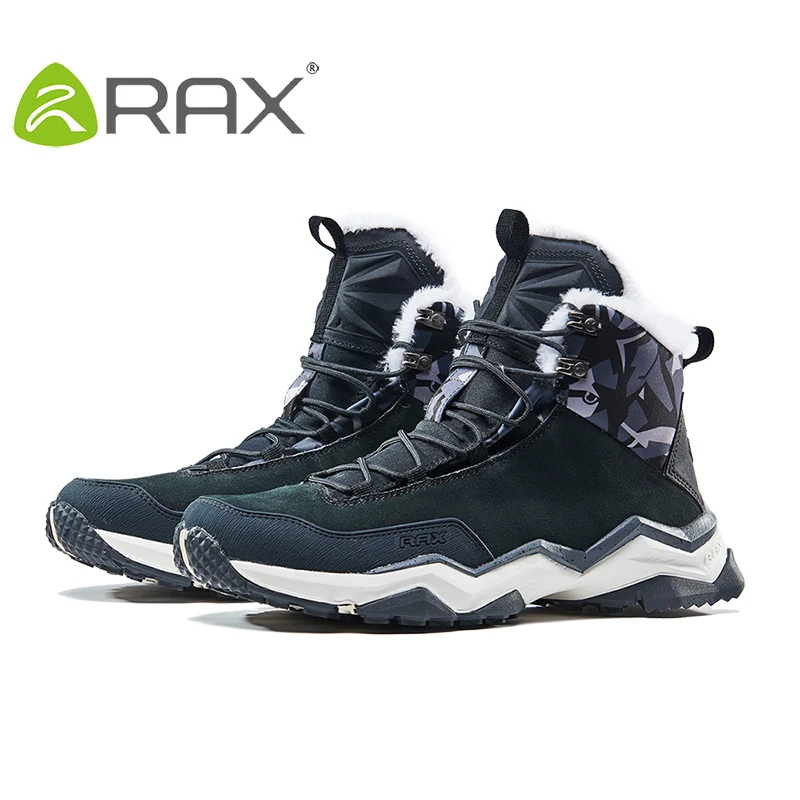 RAX Winter Men Hiking Boots Waterproof Outdoor Professional Trekking Boots for Men Lightweight Mountain Walking Shoes Men
