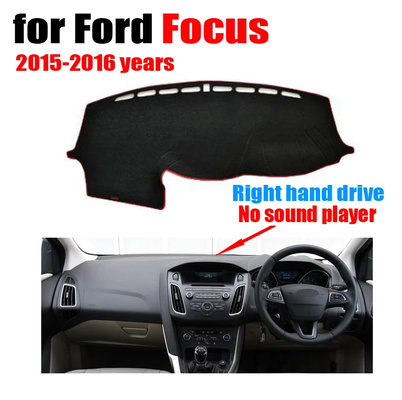 

Приборная панель автомобиля охватывает коврик для Ford Focus низкой конфигурации 2015-2016 правый руль dashmat pad Даш крышка авто аксессуары
