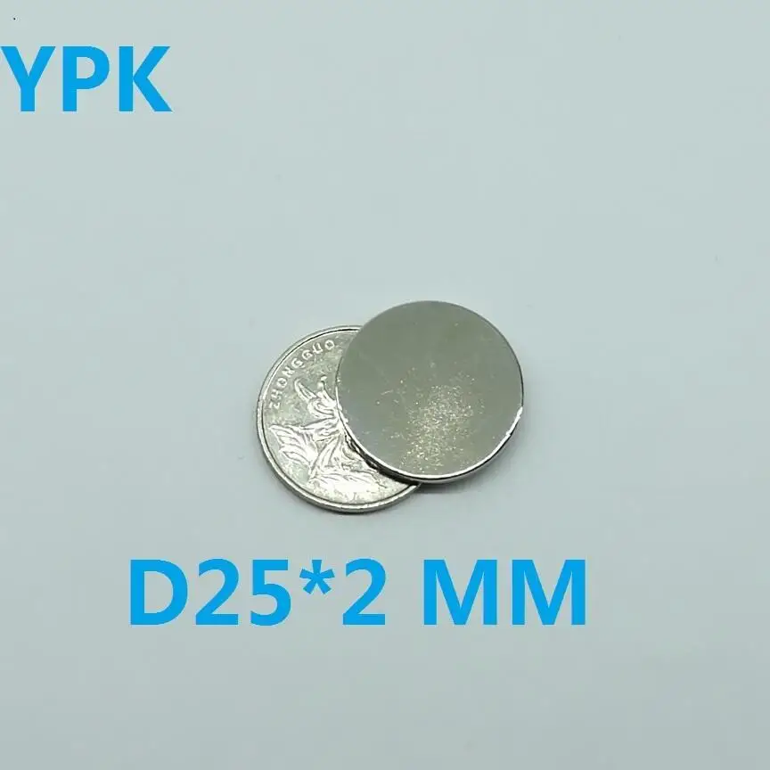 Дисковый магнит 20 шт./лот 25*2 N35 NdFeB мощный mm 25x2 неодимовые магниты 25 x 2|Магнитные
