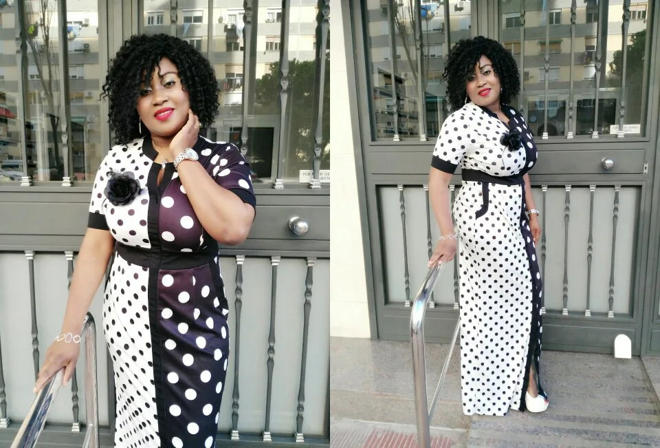 Модная женская одежда больших размеров длинное платье vestidos robe femme в горошек