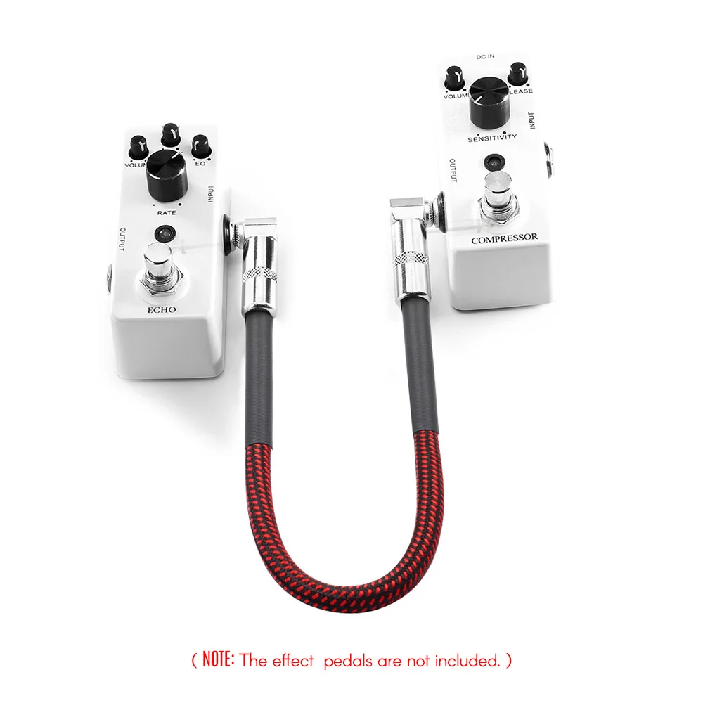 6 Colors/ Pack Guitar Effect Pedal Cable Instrument Patch Cord 1/4 Inch 6.35mm Silver Right Angle TS Plugs 30cm/ 1ft Long | Спорт и