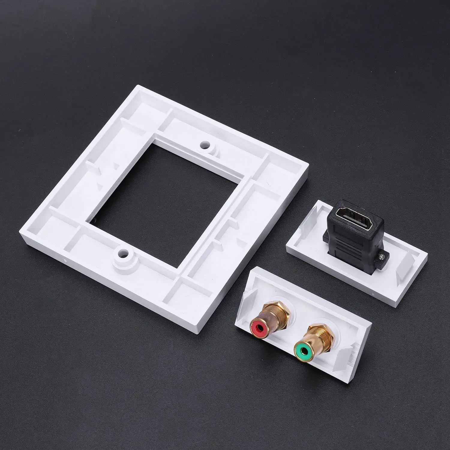 Белый цвет Hdmi 2 Rca настенная панель 86 мм пластина Аудио Видео разъем гнездо к