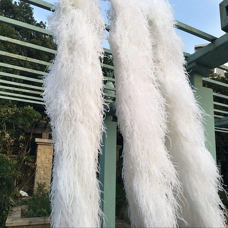 2 метра белый цвет флейта с бахромой толщина 18 слоев|feather boa|ostrich feather boacolored ostrich