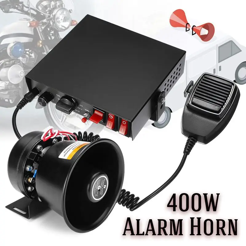 12V 400W 150dB 9 тонов звуковой сигнал громкий автомобильный политики Сирена + Mic PA