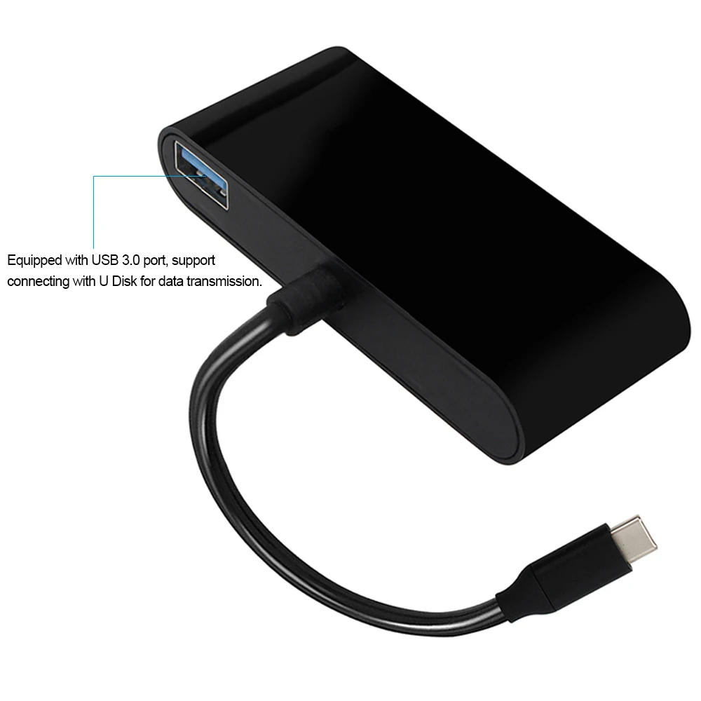 Портативный адаптер преобразователь USB 3 5 типа C в HD VGA 0 мм аудио 1|Кабели VGA| |