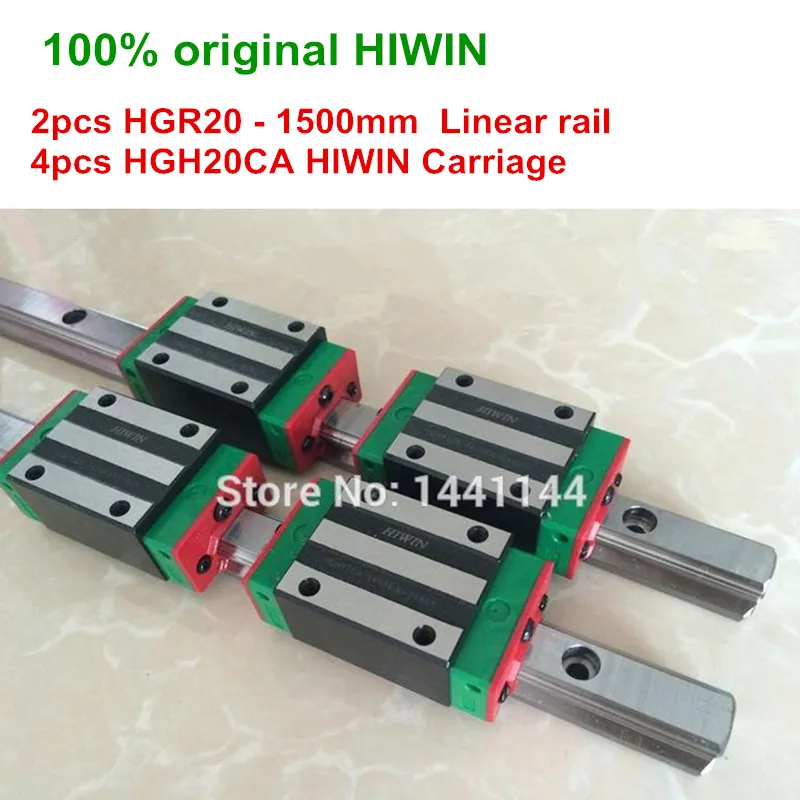 HGR20 HIWIN linear rail: 2pcs 100% original rail - 1500mm Linear + 4pcs HGH20CA Carriage CNC parts | Обустройство дома
