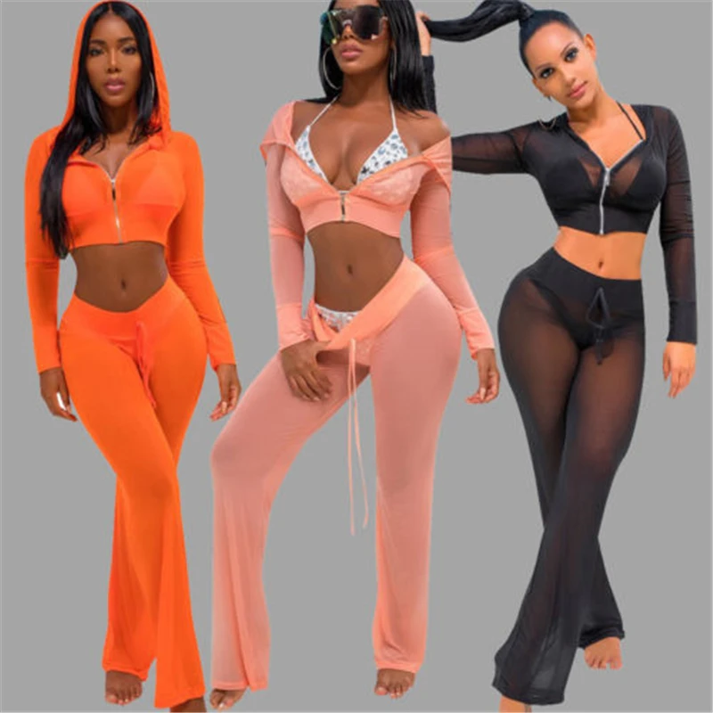 Женский сексуальный сетчатый комплект из 2 предметов спортивный костюм