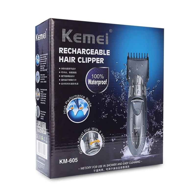 Kemei KM 605 профессиональная электрическая машинка для стрижки волос Полностью