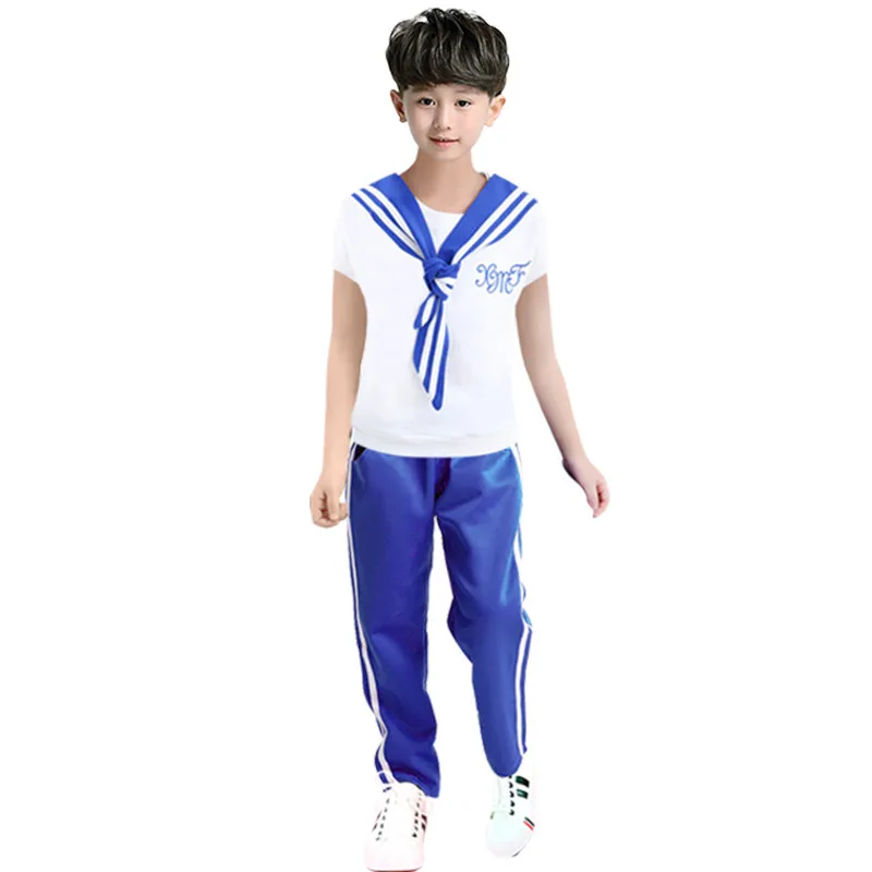 

Long Sleeved Cheerleading Costume Navy Dance Performance Clothing