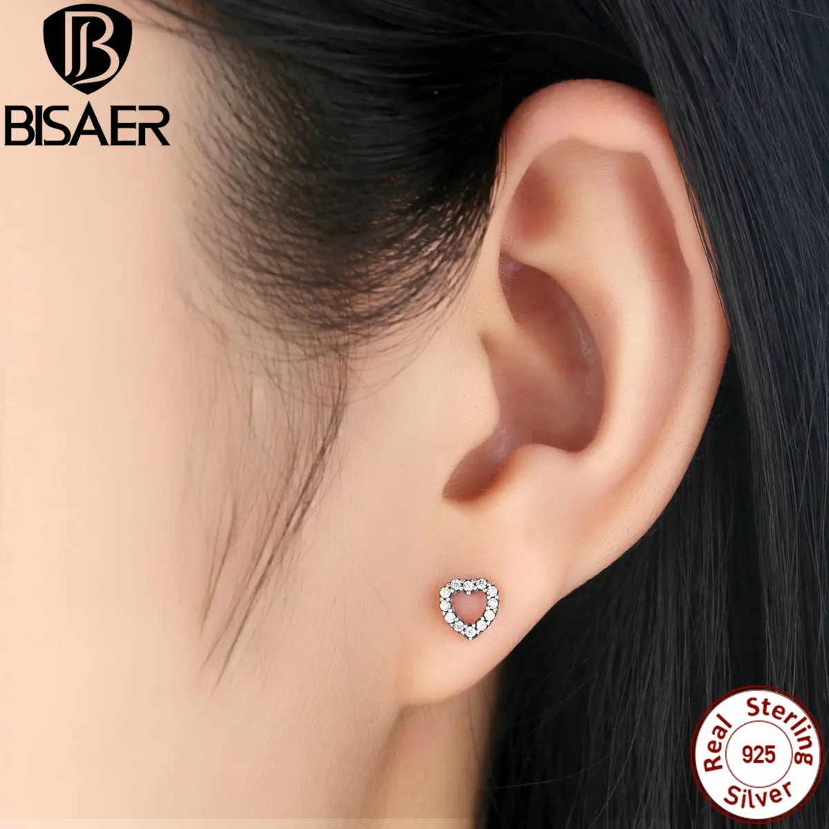 Женские серьги гвоздики из серебра 925 пробы в форме сердца|silver stud earrings|fashion earringsstud