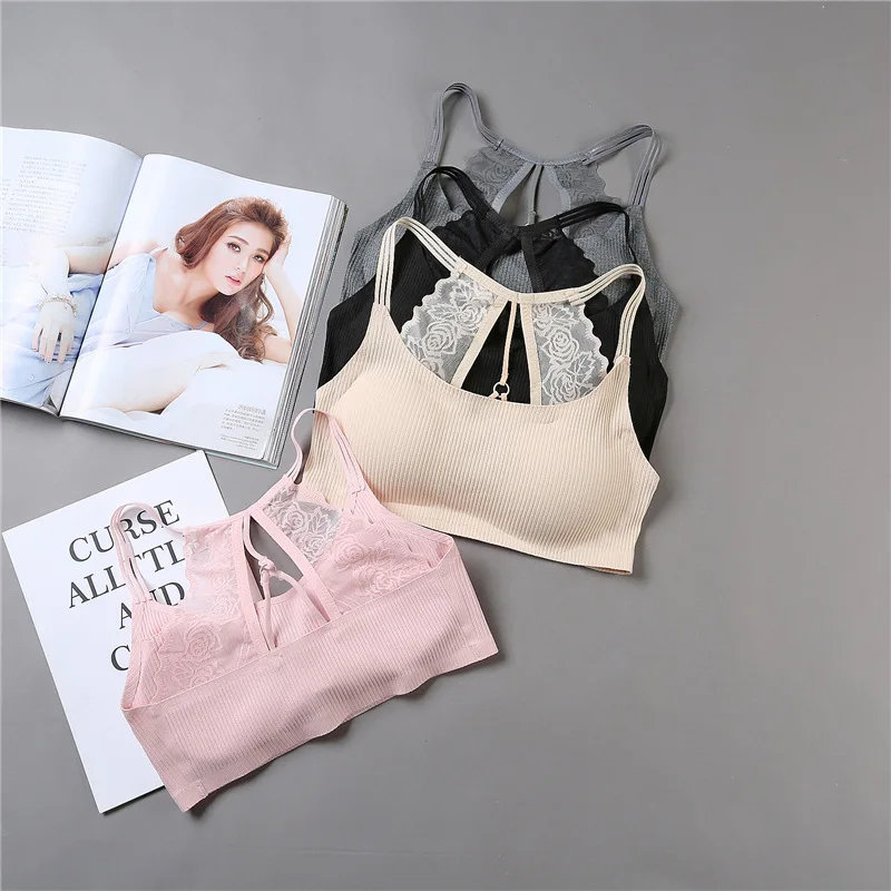 Кружевные бюстгальтеры beauty Back бесшовный Бюсгальтер сексуальный Camis Bralette женские