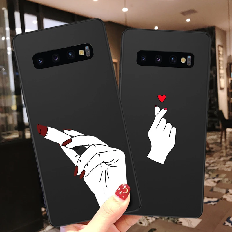 Lovebay Phone Case For Samsung Galaxy S8 S9 S10 Plus Lite Note 8 9 Cartoon Sexy Finger Love Heart Soft Silicon TPU |
