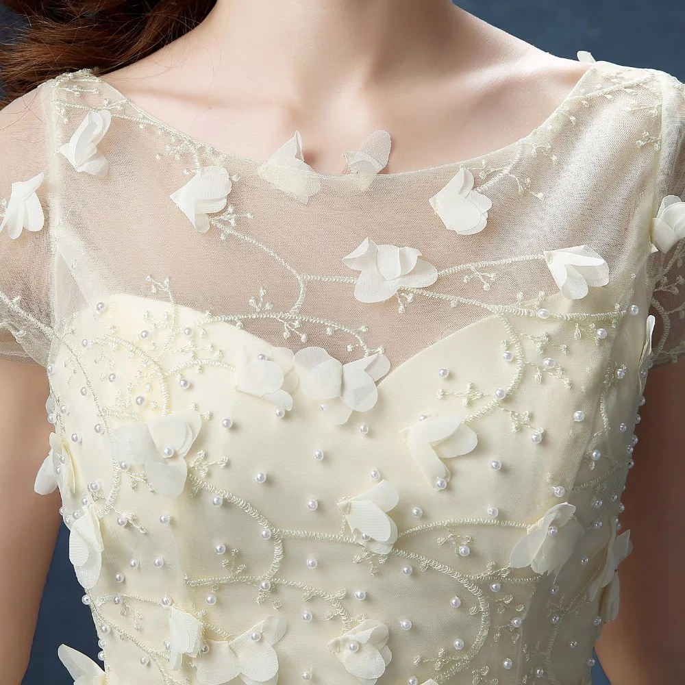Женское вечернее платье Vivian's Bridal милое Сетчатое с 3d цветочной аппликацией и