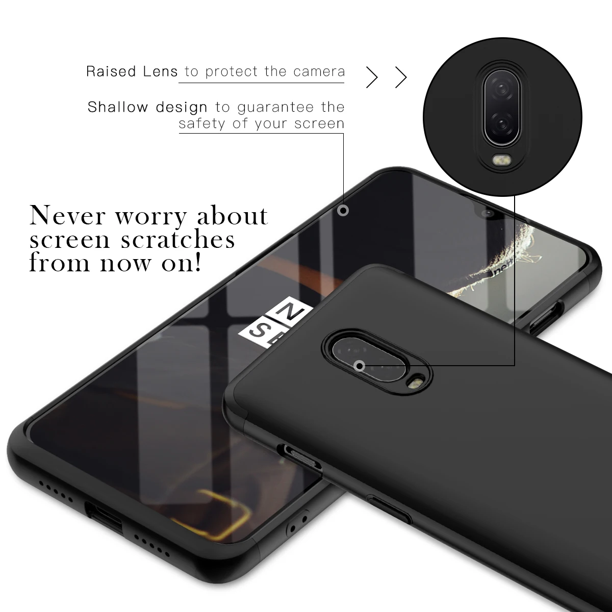 GrandEver Роскошный чехол для Oneplus 6T 360 бампер 3 в 1 Жесткий ПК черный ультра-тонкий