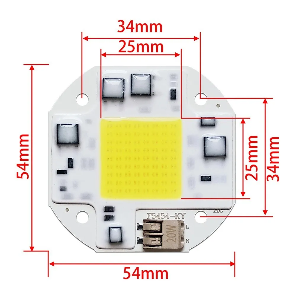 COB светодиодный чип 20 Вт 30 50 матрица AC110V 220V умный ic полный спектр светильник бисер