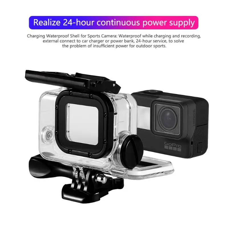 Chargring Waterproof Housing Case Cover with USB Cable for Gopro Hero 6 5 |