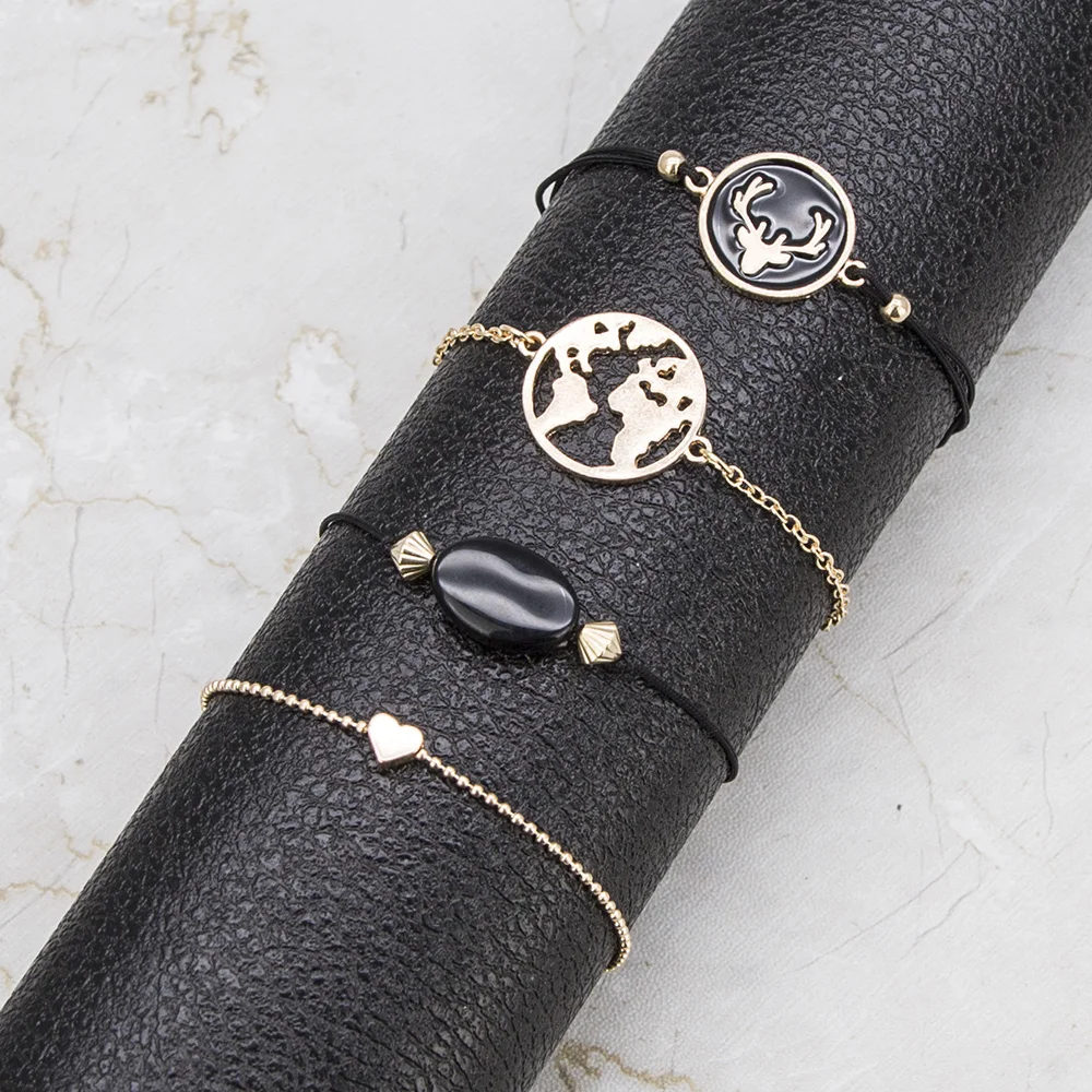 Женские дизайнерские черные браслеты из бисера для женщин винтажные модные