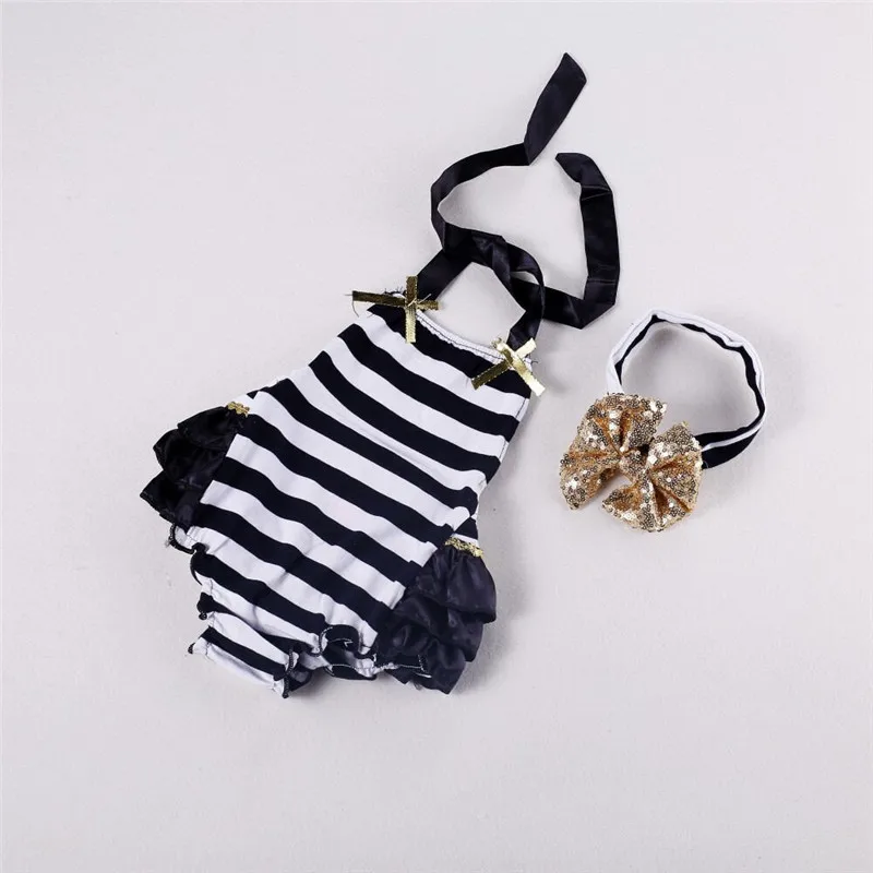 Летний комбинезон в полоску для маленьких девочек 2 предмета пляжный костюм