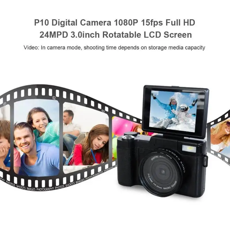 ALLOYSEED P10 цифровой Камера 1080 P 15fps Full HD 24MP 3 0 дюймовый поворотный ЖК-дисплей Экран