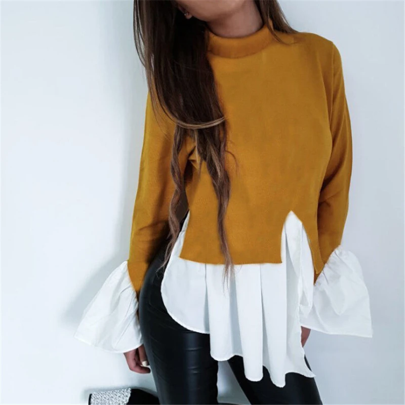 Женская блузка с длинным рукавом зимняя трикотажная блузка|Блузки| |