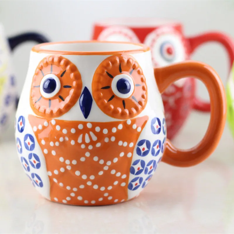 Kawaii Мультфильм Сова кофейные кружки керамические чашки Кружка для молока чайная