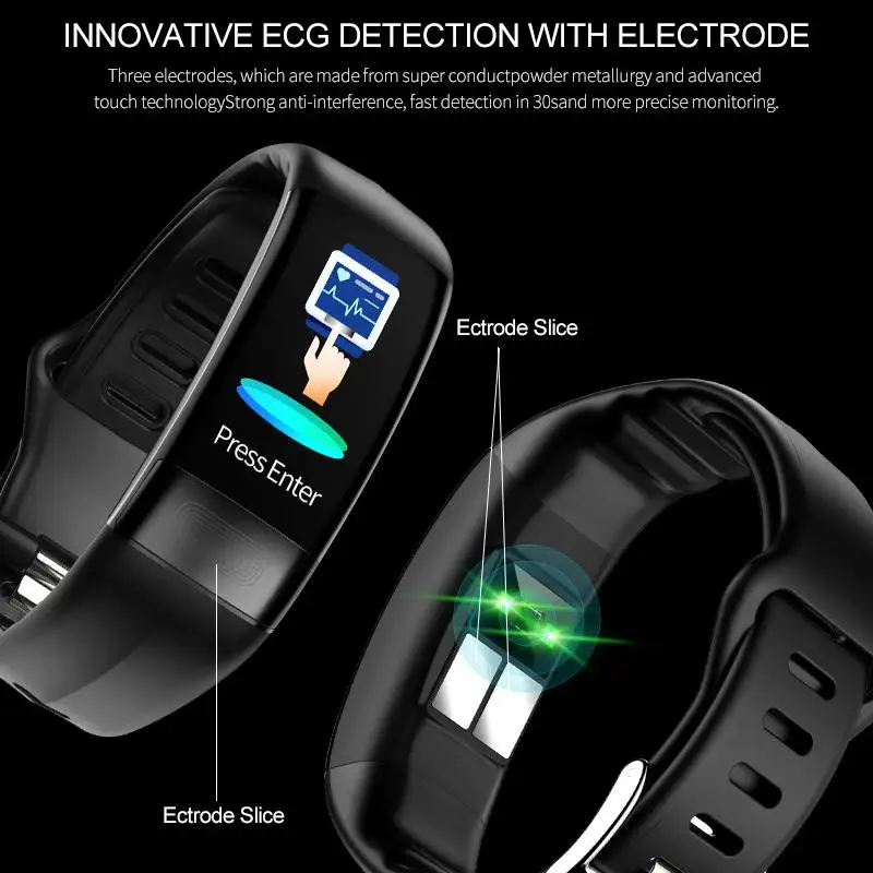 Smart Bracelet Waterproof ECG+HRV Band Message Heart Rate Fitness Vibration Alert Wristband |