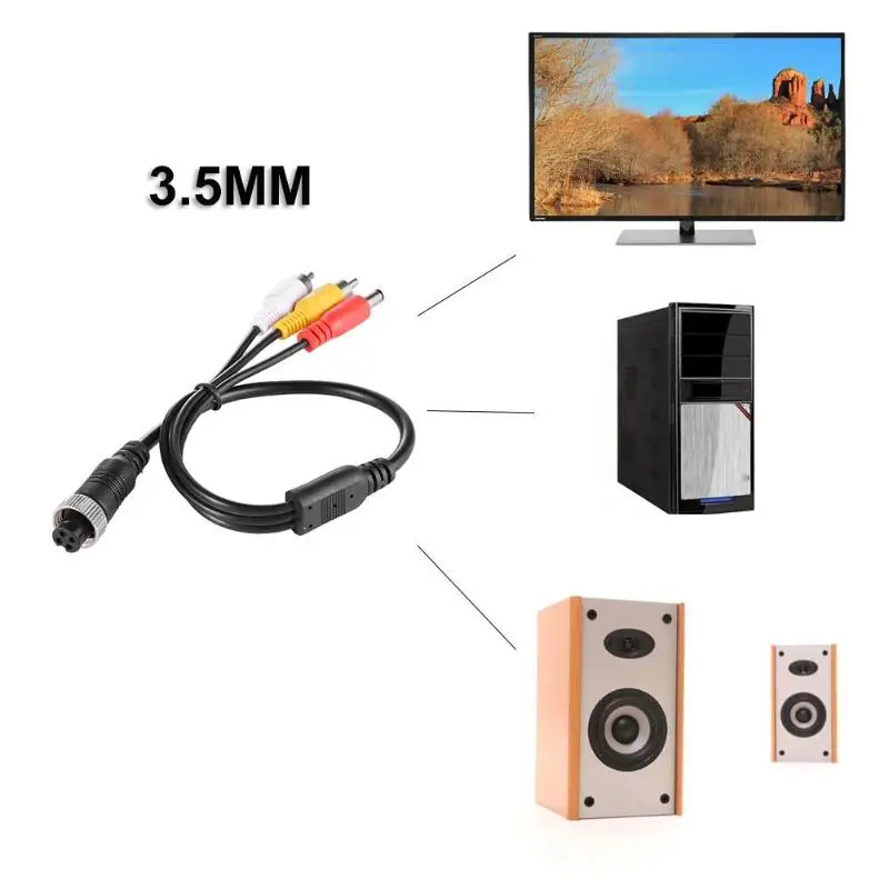 Удлинительный кабель ALLOYSEED 4 контактный с разъемом мама 2RCA DC для камер