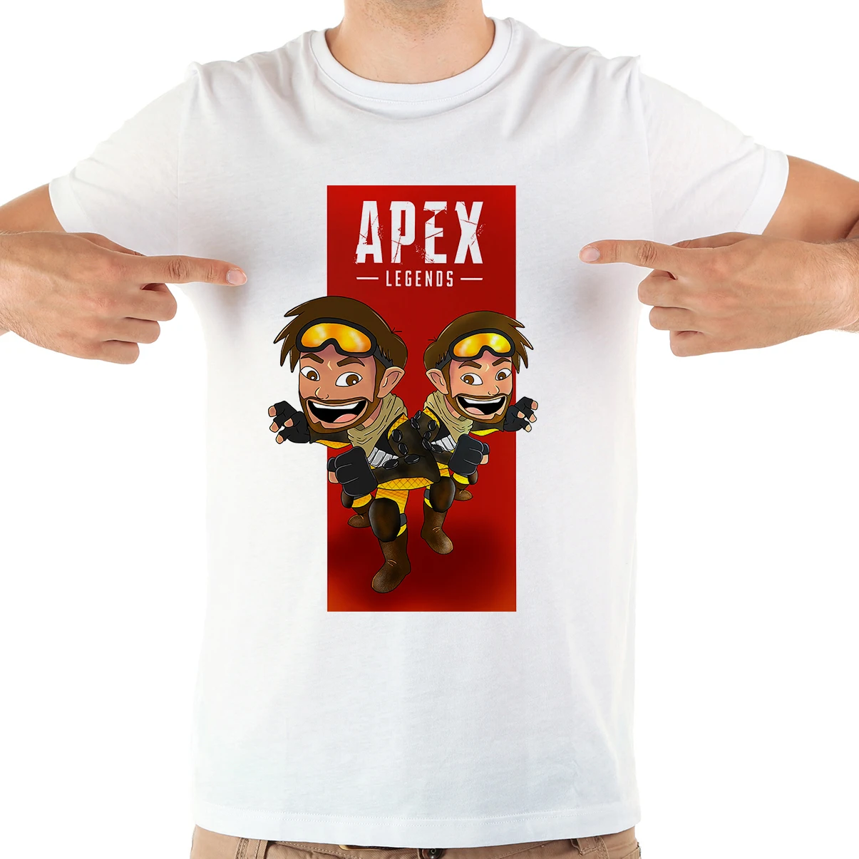 Забавная Мужская футболка Apex Legends Mirage Pathfinder Новинка лета 2019 белая Повседневная