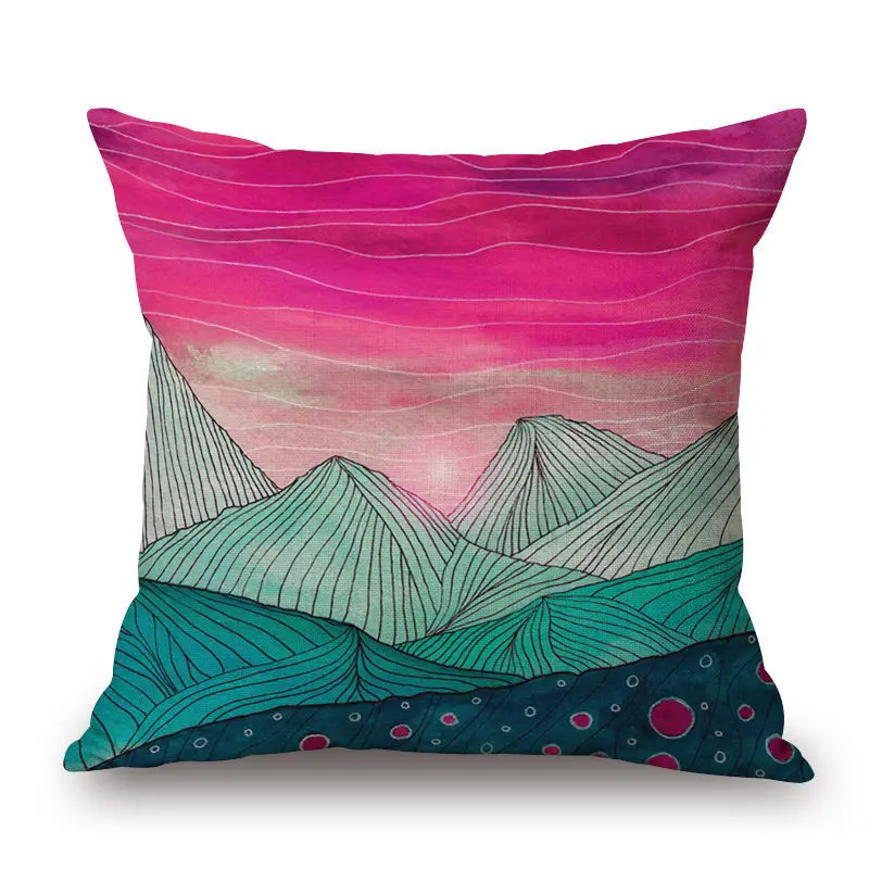 18x18 Home Cotton Linen Waist Cushion Pillw Case Cover Mountain Soft Room Gifts Single Sides Printing | Дом и сад