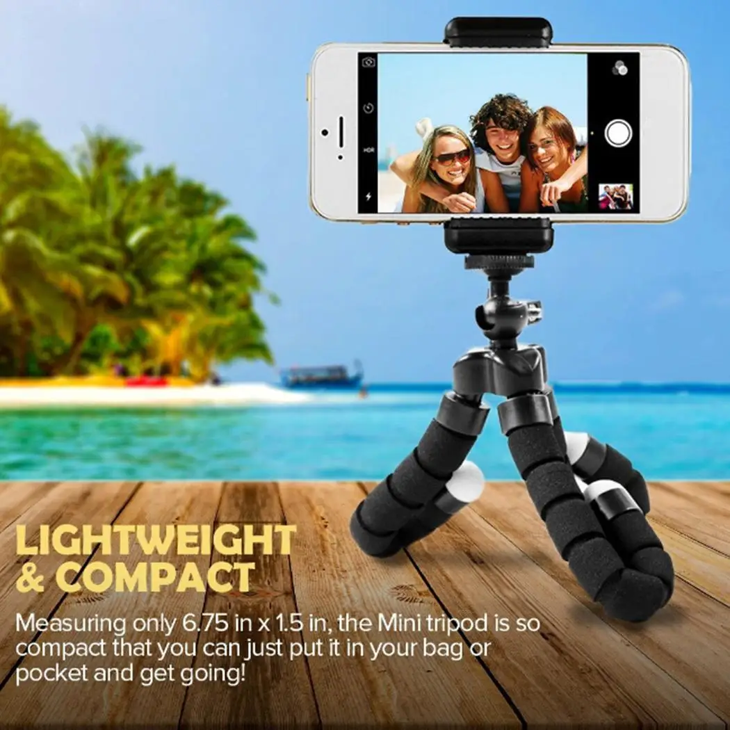 Мини Гибкий для сотового телефона губка штатив Стенд Bluetooth Remote мобильный телефон