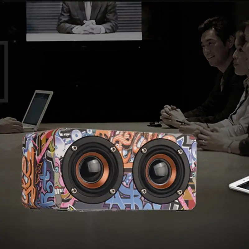 Граффити деревянный плеер беспроводной Bluetooth динамик настольный домашний аудио