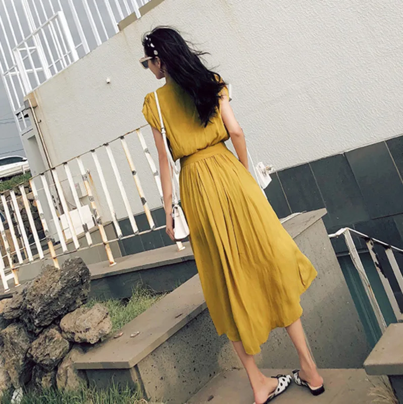 LANMREM/Новинка 2019 года женская одежда в Корейском стиле большой маятник ретро