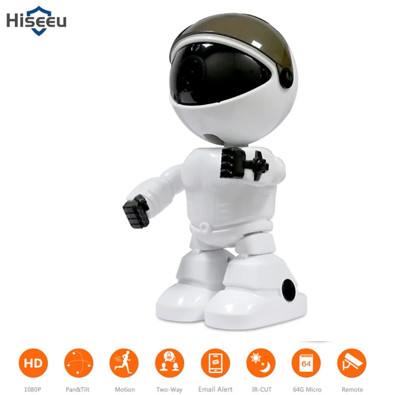 Hiseeu 2MP HD Беспроводная 1080P IP камера Wifi робот безопасности ночного видения сеть