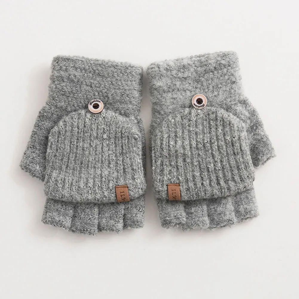 1 пара пуговиц вязаные без пальцев Открытый палец Мода Повседневная защита флип