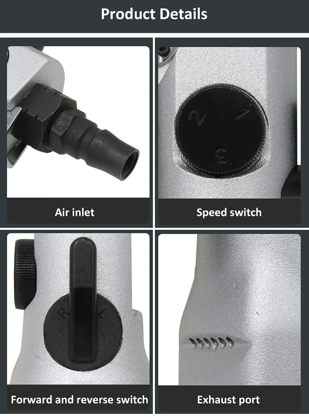 Воздушный шлифовальный станок 1/4 дюйма пневматический угловой инструмент