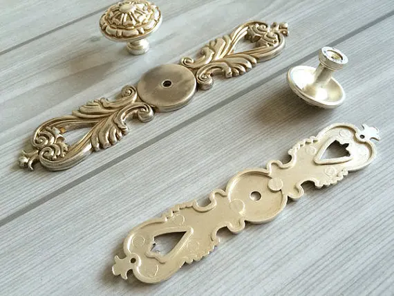 Потертый шик комод круглые ручки для ящиков Ручки антикварная серебряная