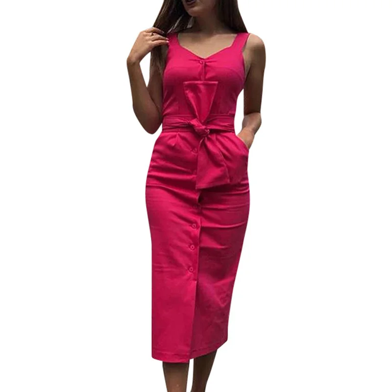 Женское сексуальное без рукавов тонкое праздничное пляжное платье миди с