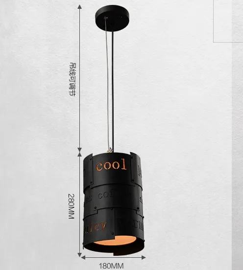 Лофт стиль полые железные Droplight винтажные подвесные светильники подвесное