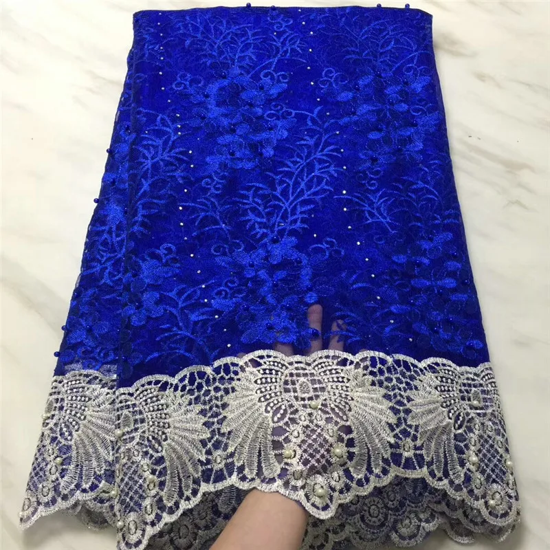 

Embroidered flowers with beads and stones Double-colors design Tulle Lace fabric PF165 Free shipping cheap French Lace Fabric