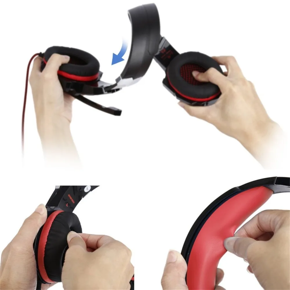 Дешевые Over Ear игровая гарнитура 3 5 мм Игры наушники С микрофоном светодио дный