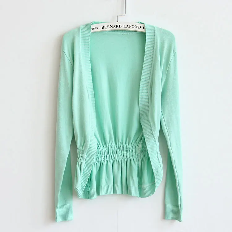 2019 Новое Женское платье с длинным рукавом конфеты Цвета прочные кардиганы