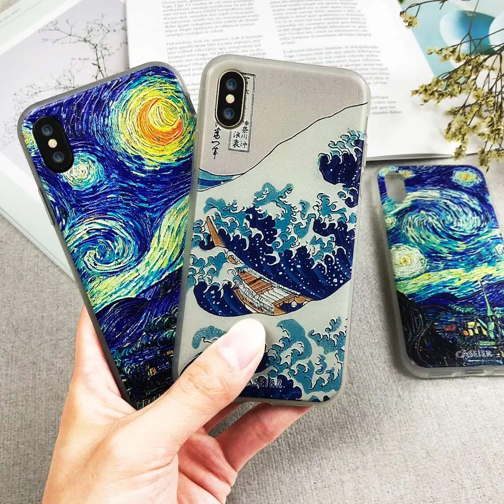 Чехол CASEIER Starry Night Emboss для Xiaomi Mi 9 8 A2 6A A1 чехол Redmi Note 7 6 5 Pro 4X с большой волной |