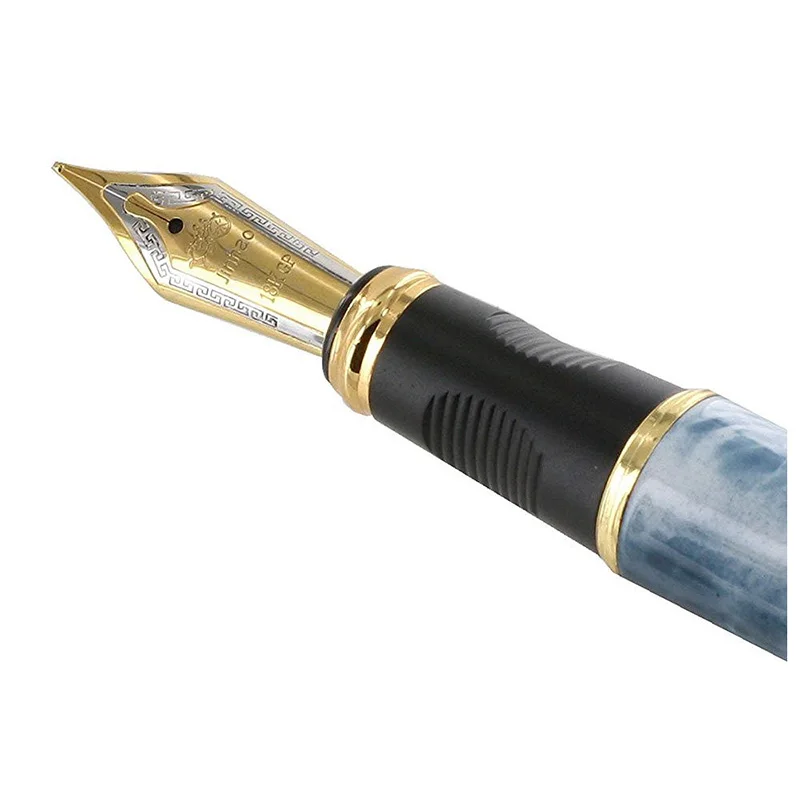 Jinhao Luxury M Nib 18KGP Fountain Pen (Blau white Marble) | Канцтовары для офиса и дома