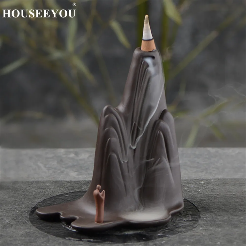 Искусственная курильница + 10 шт. конусов статуя Будды креативные горы вода Зен