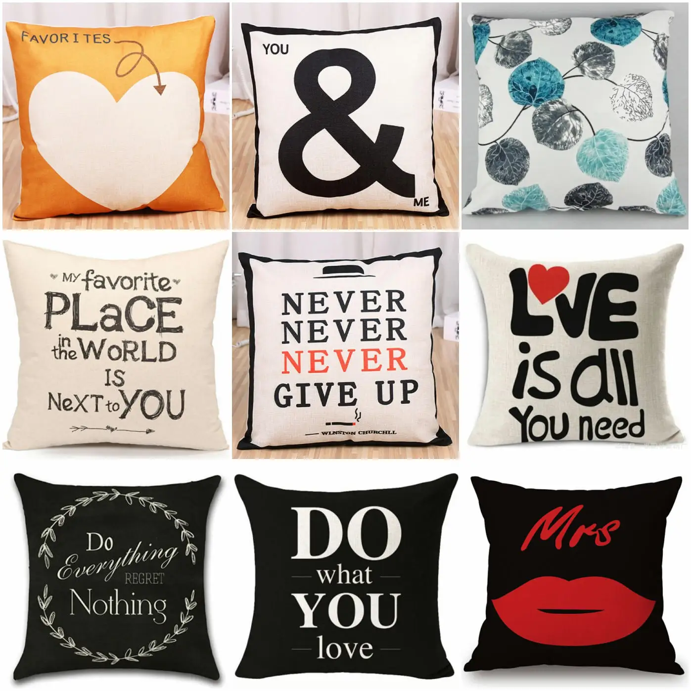 Textileative Подушка Чехол из хлопка и льна с накидки на подушки Наволочка квадратную