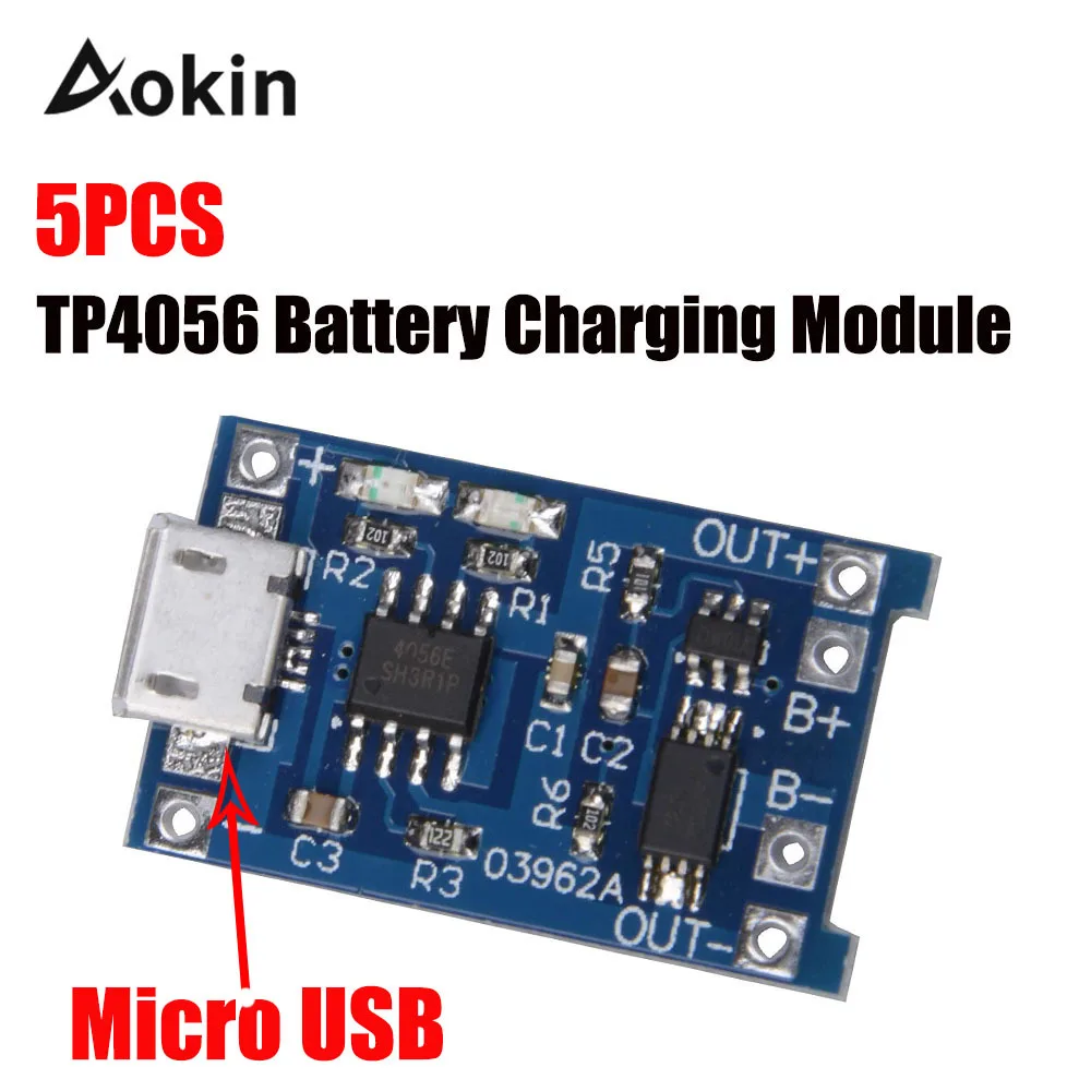 Зарядная плата TP4056 5 В 1 А Micro USB 18650 для литиевых батарей защитный модуль зарядного