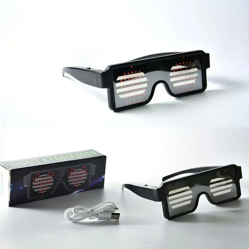 New LED Glasses 8 Modes Quick Flash Party USB Rechargeable Luminous Christmas Concert Light Toys | Дом и сад
