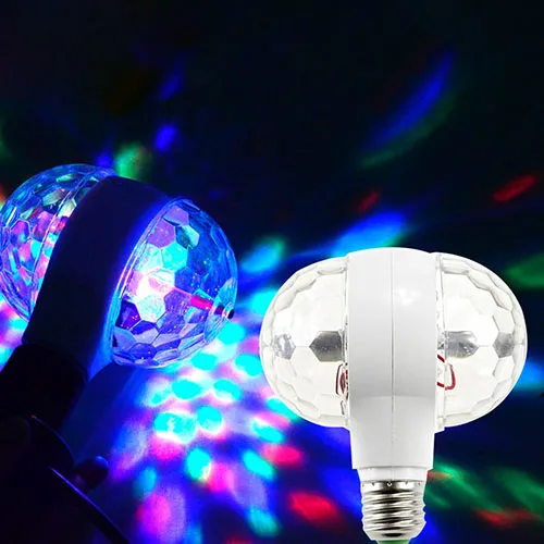 Мини BRELONG BG-307 E27 RGB с двойной головкой вращающиеся лампы для сценического