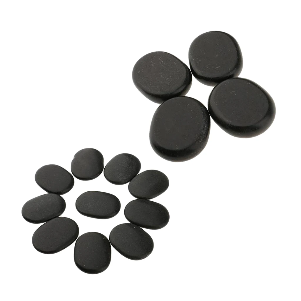 

Pack of 14 Hot Rocks Heat Therapy SPA Massage Stones Pain Relief 2 Size Lava
