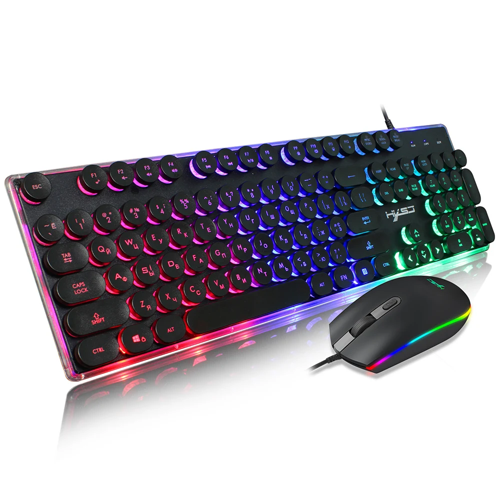 HXSJ V300 игровая механическая клавиатура с 104 клавишами русская английская красная